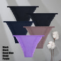 FINETOO 5Pcs Lace Cotton Solid Briefs For Women Sexy Comfortable Panties Female Soft Underwear Breathable Intimates Lingerie
