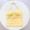 Women's Sexy Sports Bra - Open Back Design, Breathable Stretchy Fabric for Yoga - Elegant Solid Color All-Season Activewear
