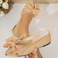 Women's Casual Flat Bottom Slip-On Shoes Spring Summer Pointed Comfortable Walking Footwear Women Bowtie Red Flats Size 43