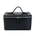 Makeup Bag Cosmetic Ladies Saffiano Split Leather Travel Toiletry Case Bag Portable Hanging Makeup Organizer Box Dopp Kit Cosmetic Bag For Women
