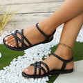 2025 Large-size Women's Classic Round-Toe Narrow-Lined Slip-On Sandals - Summer's Latest Fashionable Comfortable Women's Shoes