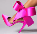 Pure White Lace Butterfly Knot Patterned Thin Heeled Pumps Pointy Toe High Heel Women's Shoes Celebrity Ladies Stilettos Party