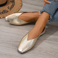 Plus Size French Style Gentleman's Shoes One Step Shallow Square Toe Shoes Versatile Comfortable for Commuting Adults in Summer