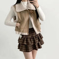 Y2k Gothic Punk Women Mini Skirts Rock Subculture Cake Skirts Cute Ruffled Plaid Skirt Japanese Preppy Style Casual Short Skirts