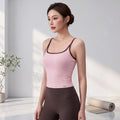 Women's Pilates Yoga Vest Push-Up Tank Top Hollow out Breathable Sports Bra Fitness Gym Yoga Vest Sexy Running Sportswear