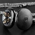 Fashion Skeleton Butterfly Quarzt Pocket Watch with Chain Necklace Vintage Quartz Pendant Watches Clock Chain Mens Women