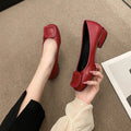 Soft Leather Cow Tendon Soft Sole Spring Autumn Women's Leather Shoes Festive Women's Summer Wedding Banquet Mother's Shoes