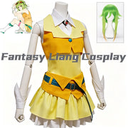 Vocaloid Megpoid GUMI Default Cosplay Costume Wig Shoes Full Set Orange Yellow Outfit For Halloween Carnival Party Comic Con
