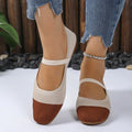 Women's Lightweight Knit Flats Fashion Mix Color Flat with Mary Jane Shoes for Women Square Toe Comfort  Size 36-42