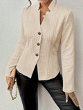 Winter New Button Patterned Small Suit Jacket For Women Топ Женский Manteau Blazer Feminino Abrigo