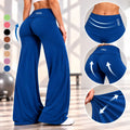 DFXEN Logo Women's Naked Feel Yoga Pants High Waist Butt Lift Wide Leg Flowy Trousers Soft Stretch Gym Fitness Workout Leggings