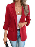 Blazer Women 2026 Casual Autumn Winter Fashion Solid-Color Versatile Pocket Long-Sleeved Suit Women Clothing