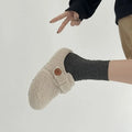 New Autumn Style Women's Comfortable Flat Shoes, Retro Loafers, Exquisite Plush Winter Women's Shoes, One-piece Cotton Slippers