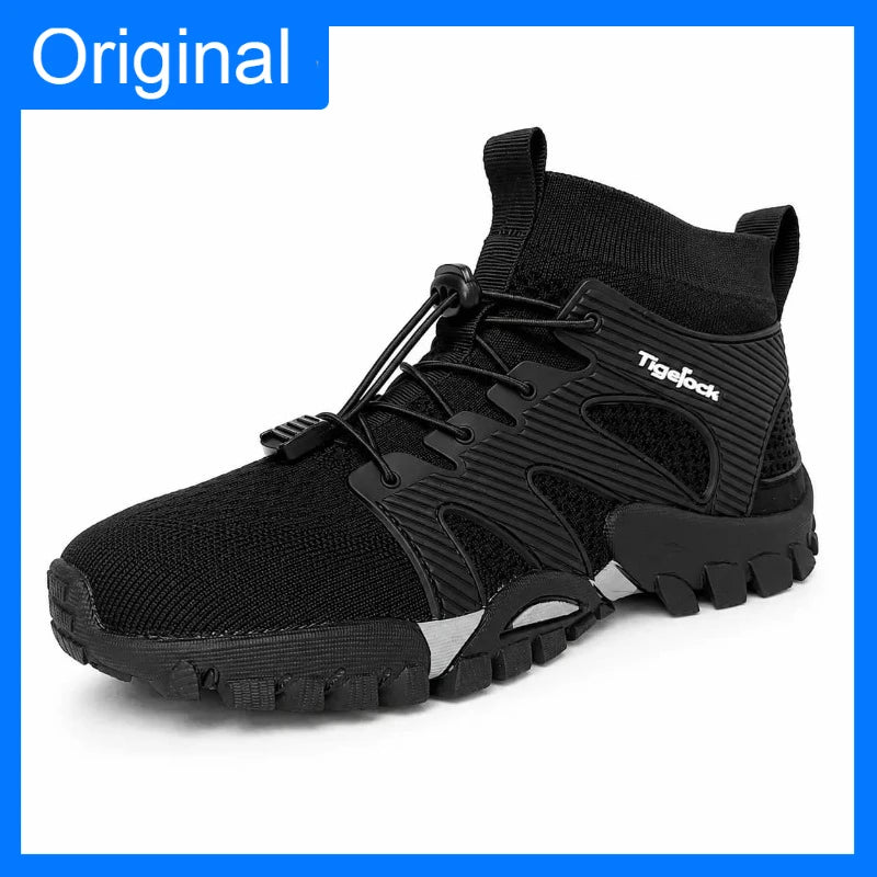 Shoes Men Hiking Shoes Breathable High Cut Non Slip Travel Hiking Sports Shoes Wear-resistant Lightweight Fishing Casual Walking Shoes