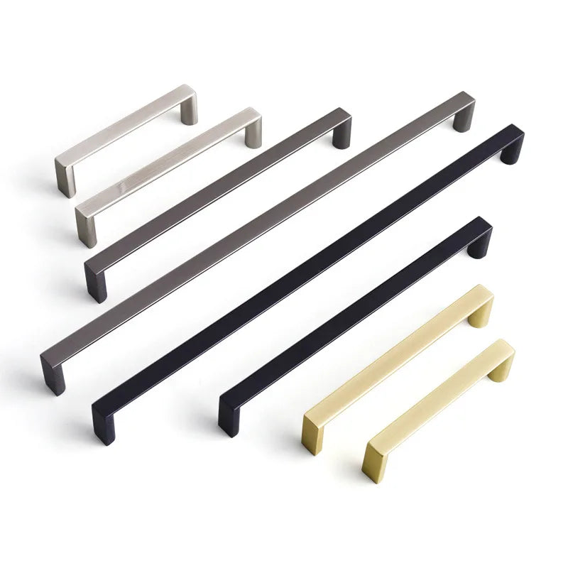 96-320mm Pitch-row Long Cabinet Door Handle Modern Simple Handles for Wardrobe and Drawer Dresser Zinc Alloy Shoe Cabinets Pulls