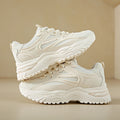 White Sneakers Women 2024 New Leather Chunky Sneakers Women's Sports Shoes Thick Tennis Vulcanized Shoes Basket Platform Shoes