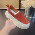 Women's Casual Thick Bottom Heightening Slip-On Shoes Spring Summer New Style Versatile British Retro Lazy Shoes