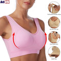 Women's Sports Bra S-7XL Plus Size Thin Non-underwire Bra Zero Bondage Women's Underwear Sports Yoga Wireless Vest Seamless Adjustable Brassiere