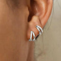 Punk Smooth Chunky Metal C-shaped Earrings For Women Fashion Thick Stud Earrings Vintage Aesthetic Set Jewelry Gifts