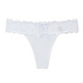Women Satin Lace Thong Panties Low Waist Bowknot G-string Floral Lace Trim Soft Comfortable Ladies Underwear Intimates Lingerie