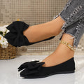 Women's Casual Flat Bottom Slip-On Shoes Spring Summer Pointed Comfortable Walking Footwear Women Bowtie Red Flats Size 43