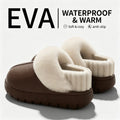 Waterproof Winter Warm House Slippers for Men Women Plush Fuzzy Lining Indoor Shoes Wear Resistant Sole Cozy Home Footwear