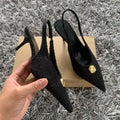2025 Spring New Brand Women Sandal Fashion Pointed Toe Shallow Slip On Ladies Elegant Slingback Shoes Thin High Heel Pumps