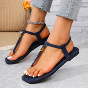 Fashionable Hot Selling Clip Toe Elegant Plus Size Casual Shoes Summer New Round Toe Comfortable Flat Sandals for Women