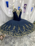 Skirt performance tutu High-end new custom dark blue pharaoh daughter Pakita ballet competition performance tutu skirt adult and kids