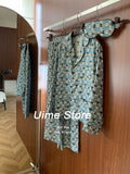 Fall 2026 New Arrival: Women's Printed Mulberry Silk Three-Piece Pajama Set