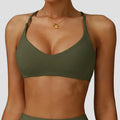 Women Sports Bra High Support Women Gym Underwear Push-up Back Cross Yoga Crop Top Running Workout Fitness Pilates Solid Color