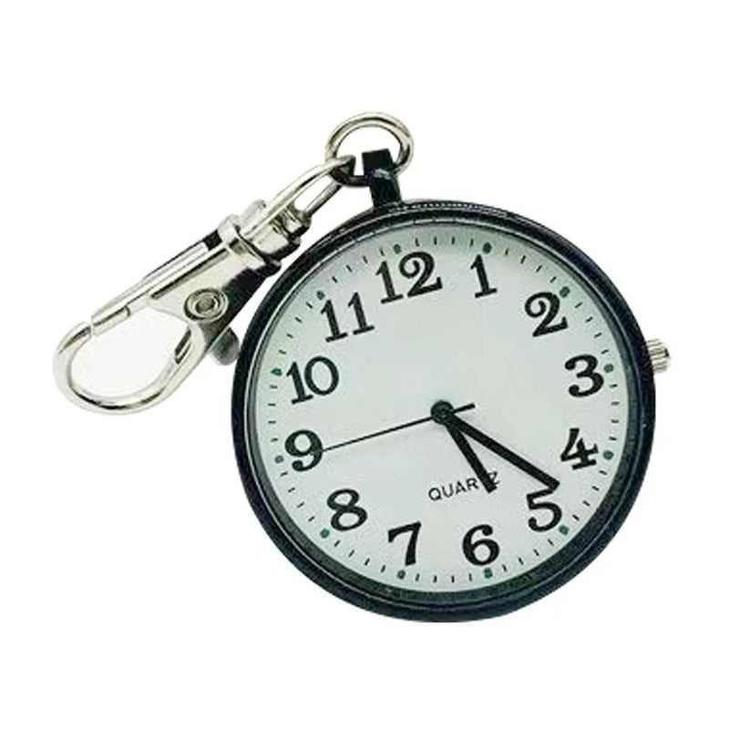 Large Dial Quartz Pocket Watches Luminous Dots Keyring Chest Watches Quartz Movement Minimalist Design Digital Hanging Watches