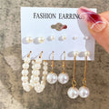 Fashion Geometric Hoop Earrings Set for Women Vintage Bohemian Pearl Gold Color Round Earring Punk Daily Wear Jewelry Gifts 2025