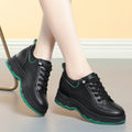 Women Shoes Spring Autumn Fashion Chunky Causal Women Mother Shoes Walking Comfortable Soft Leather Running Non-slip Soft Leather Sneakers