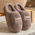Fashion Women's Bow Slippers Winter Indoor Home Warm Non-Slip EVA Thick Bottom Couples Shoes Plush Soft Sole House Slides