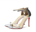 Strap sandals for women with slim heels for the summer of 2026, featuring exposed toes, sexy and fashionable nude high heels