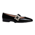 2025 Luxury Shoes Mary Jeans Woman Velvet Med-High Heels&Flats Heeled Loafers Crystal Leather Belt Strap Ballets Femme Chaussure