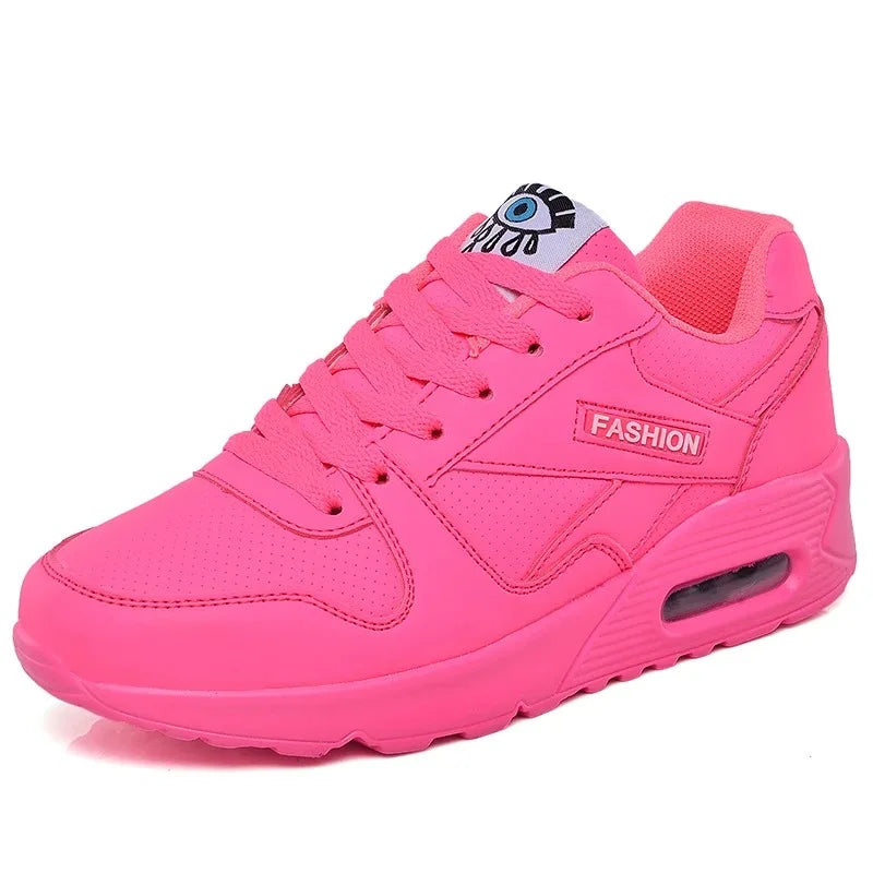 Fashion Women's Shoes High Quality Leather Casual Shoes Air Cushion Sport Running Shoe Lace Up Vulcanized Shoes Women's Sneakers