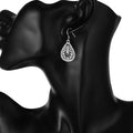 925 Sterling Silver Beautiful Water Drop Pattern Pendant Necklaces Earrings Jewelry Sets For Women Fashion Party Wedding Gifts