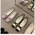 New Elegant Ballet Shoes Woman Classic Square Toe Bowtie Ballerina Flats Ladies Soft Loafers Comfortable Flat Shoes Ladies Shoes