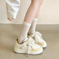2026 Spring Summer Thick Soled Relaxed Training Shoes Women's Lace New Retro Casual Shoes Student Sports Shoes Women 369