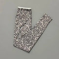 Leopard Print Ribbed Yoga Leggings Women High Waist Tummy Control Stretch Slim Fit Gym Pilates Running Workout Sports Pants