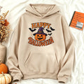 Happy Halloween Hoodie Women Witch Hat Pumpkin Graphic Sweatshirt Spooky Season Long Sleeve Casual Loose Pullover Warm Tops