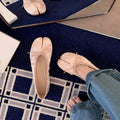 Fashion Split toe Satin Silk Bowknot Women Ballet Flats Spring Summer Pleated Designer Tabi Loafers Casual Girls Dance Shoes