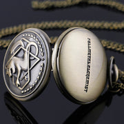 Vintage Full Metal Alchemist Pocket Watches Necklace Pendant Chain Men Women Quartz Pocket Watches
