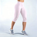 Women Seamless Capri Yoga Pants High Stretch Tight Fit Mid‑Calf Leggings Solid Color Workout Gym Running Fitness Sports Cropped