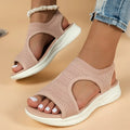 Women's Shoes 2026 Summer Comfortable Casual Sports Sandals Women's Beach Wedge Sandals Women's Mesh Knitted Roman Sandals