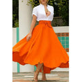 Brand New Boho Vintage Women Pleated Maxi Skirts High Waist Bandage Bownot Party Candy Color Ladies Elegant Pleated Maxi Skirt
