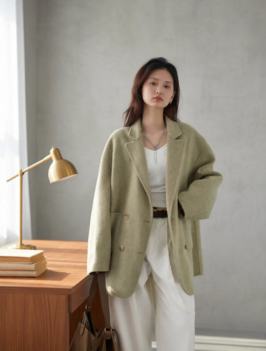 Women's Autumn CHIC VEN Women's Woolen Coats Fashion Solid Loose Warm Jackets Korean Casual Office Lady Female Clothing Spring Autumn New 2026
