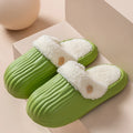 Women's Furry Fur Slippers Winter Removable Fleece Lining Non Slip Waterproof Slippers Couple Plus Size 45 Soft Sole Warm Shoes